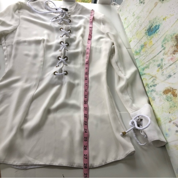 LOVE YA Women’s Long Sleeve White Blouse Size M - Picture 11 of 12